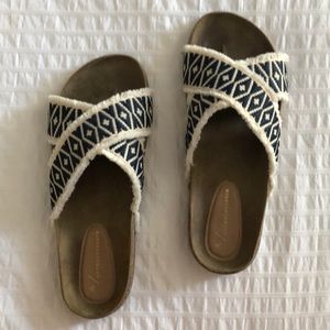 Anthropology Callie Criss Cross Slide Sandals